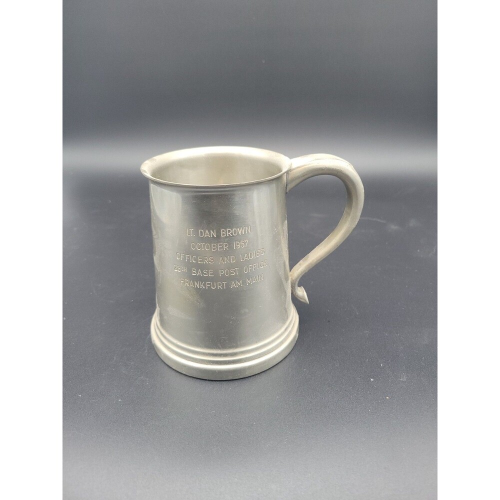 Lt Dan Brown Civic Pewter Mug October 1967 Military Frankfurt Germany England